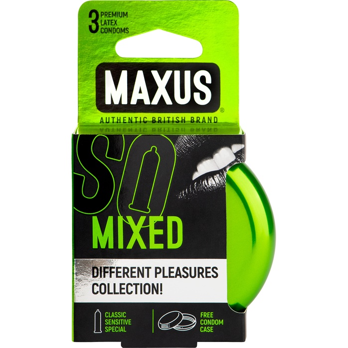 Презервативы в железном кейсе MAXUS Mixed - 3 шт