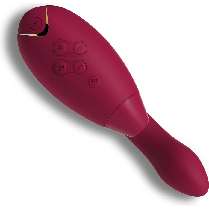 Бордовый стимулятор Womanizer DUO с вагинальным отростком. Фотография 4.