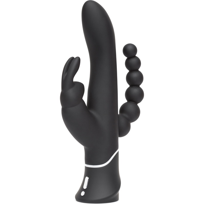 Черный перезаряжаемый вибратор Triple Curve Rechargeable Rabbit Vibrator - 25,4 см