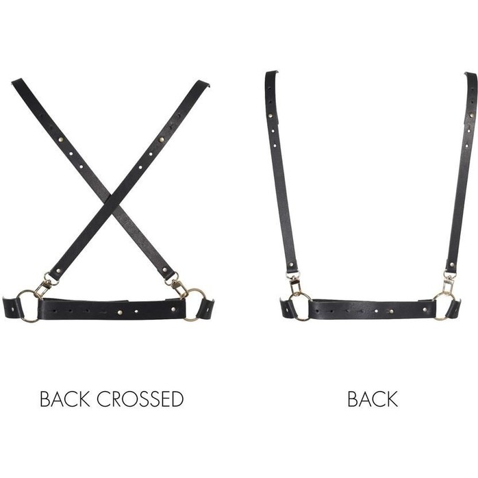 Чёрная упряжь с крестом на спинке MAZE X HARNESS. Фотография 2.