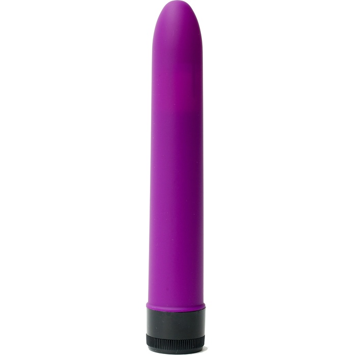 Фиолетовый гладкий вибратор с силиконовым напылением - 17,5 см