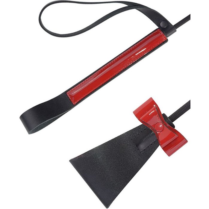 Эффектный стек с красным лаковым декором - 62 см - BDSM accessories. Фотография 2.