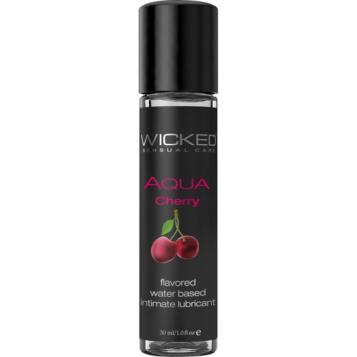 Лубрикант с ароматом сладкой вишни Wicked Aqua Cherry - 30 мл