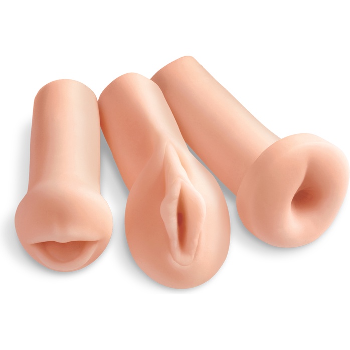 Комплект из 3 мастурбаторов All 3 Holes: вагина, анус, ротик - Pipedream Extreme Toyz