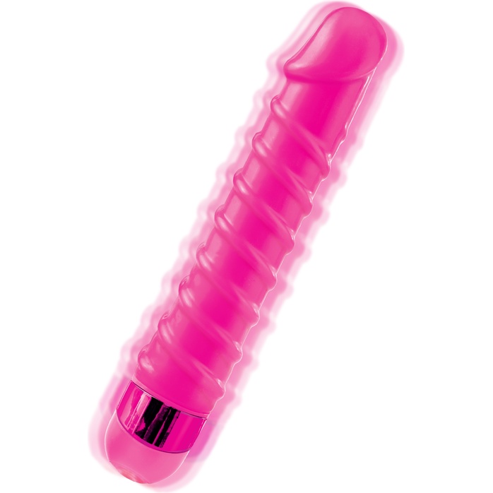 Розовый вибромассажер с винтовыми ребрышками Candy Twirl Massager - 16,5 см - Classix. Фотография 2.