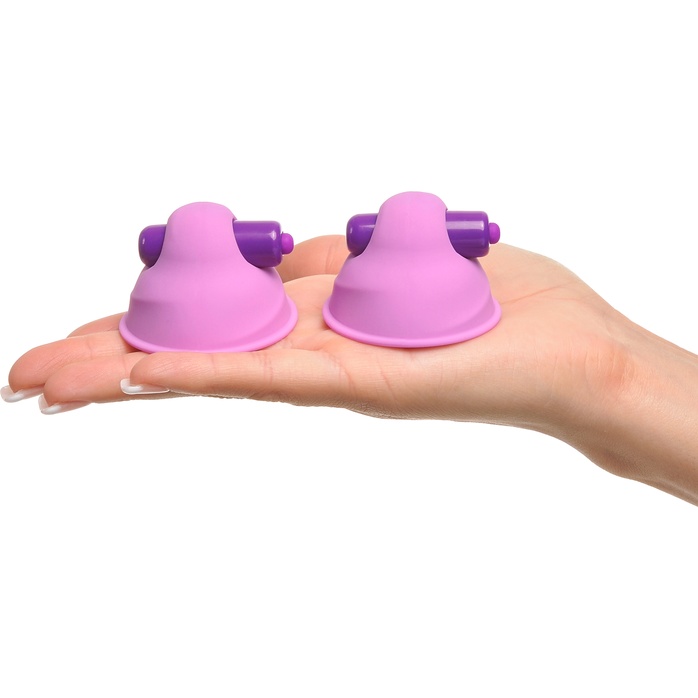 Фиолетовые виброприсоски-стимуляторы на соски Vibrating Nipple - Fantasy For Her. Фотография 4.