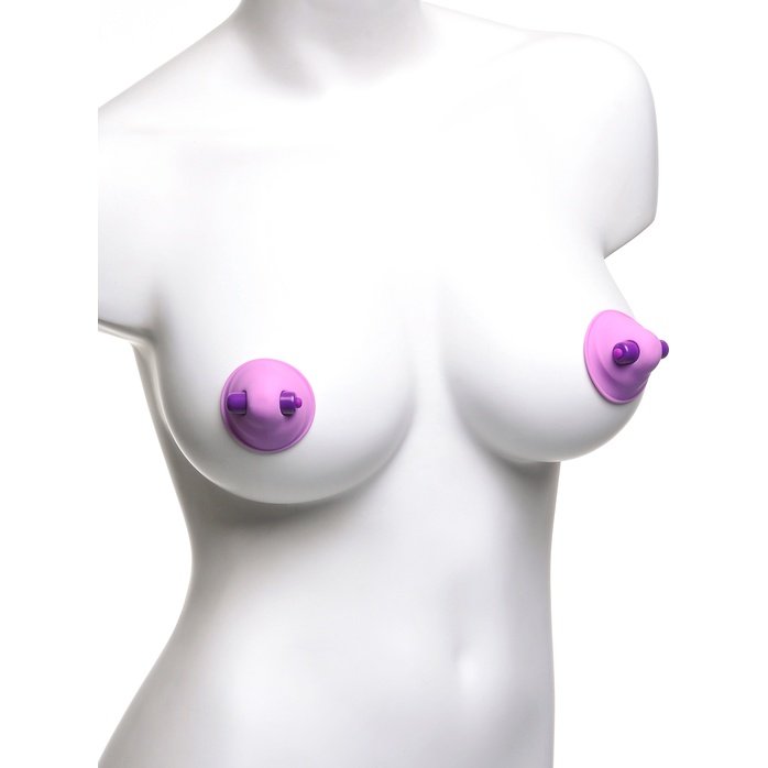 Фиолетовые виброприсоски-стимуляторы на соски Vibrating Nipple - Fantasy For Her