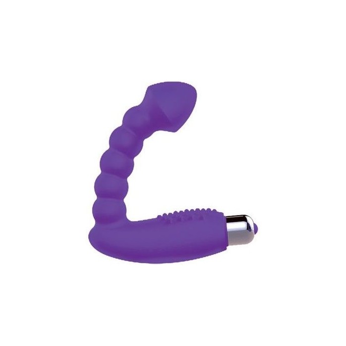 Фиолетовый массажер простаты с вибрацией - 10 см - SWEET TOYS