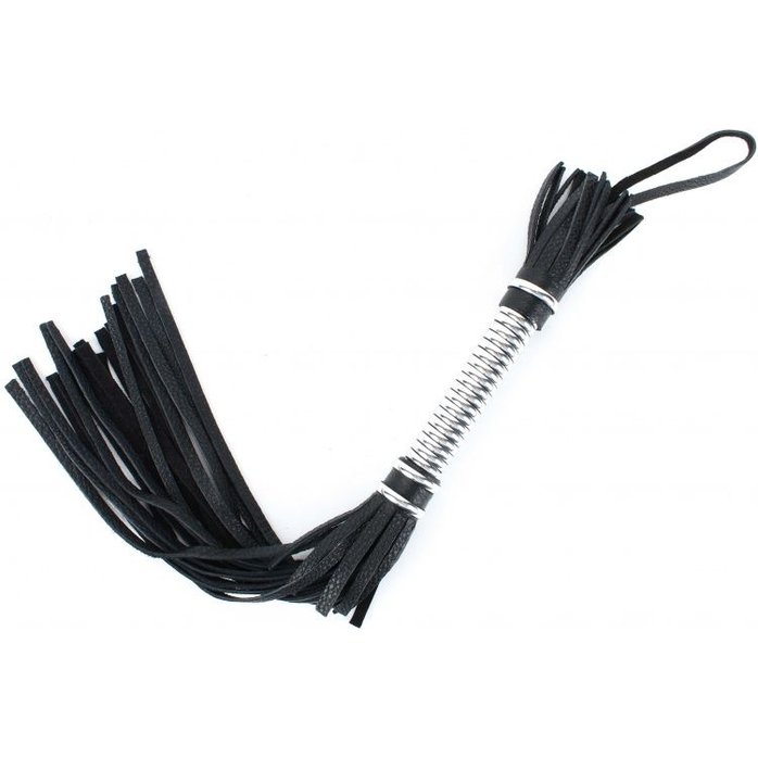 Черная плеть с серебристой ручкой - 45 см. Фотография 5.