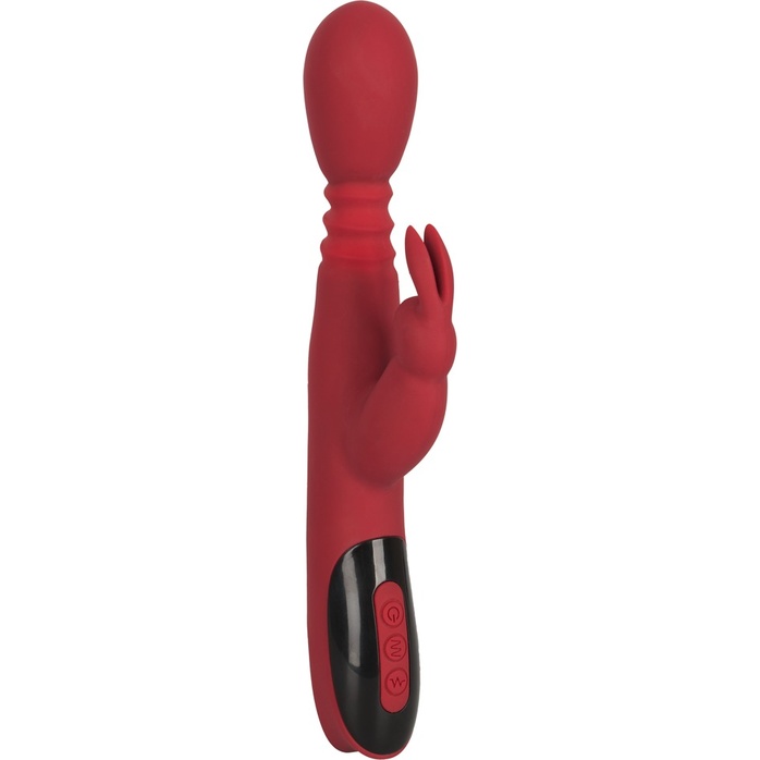 Красный вибромассажер с клиторальным отростком Rabbit Vibrator - 26,5 см - You2Toys