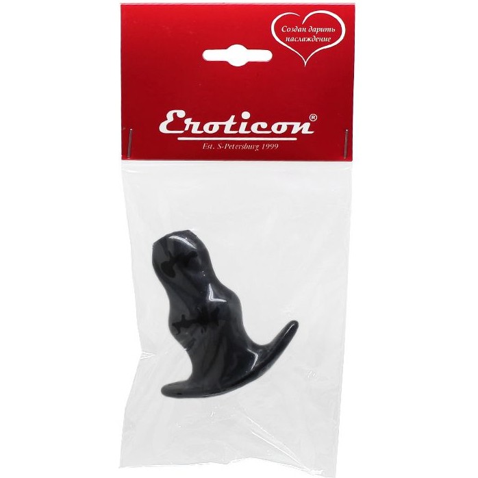 Черная анальная пробка с тоннелем - 9 см. Фотография 4.