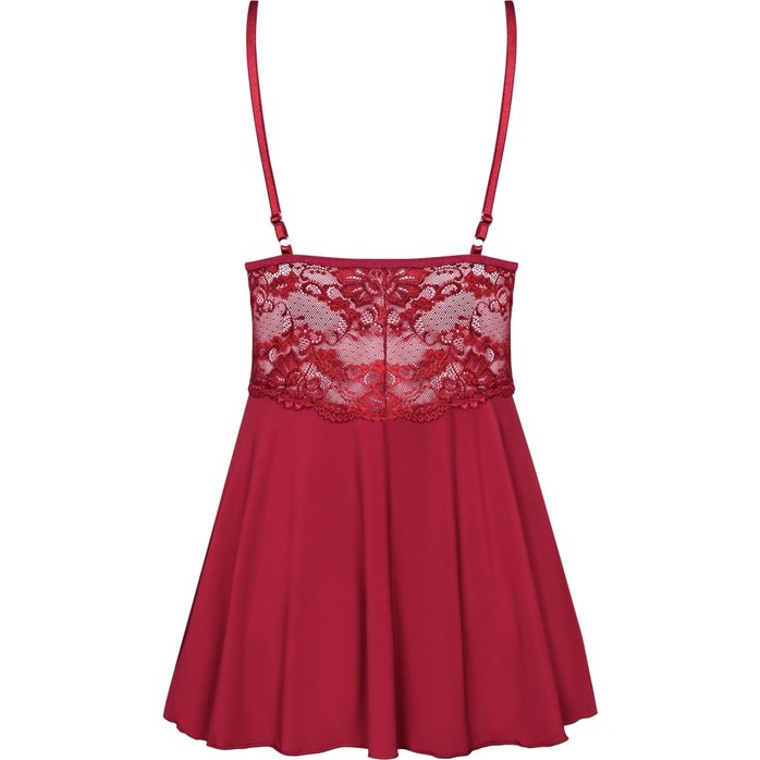 Коротенькая расклешенная сорочка с кружевным верхом на тоненьких бретелях - Sexy. Фотография 8.