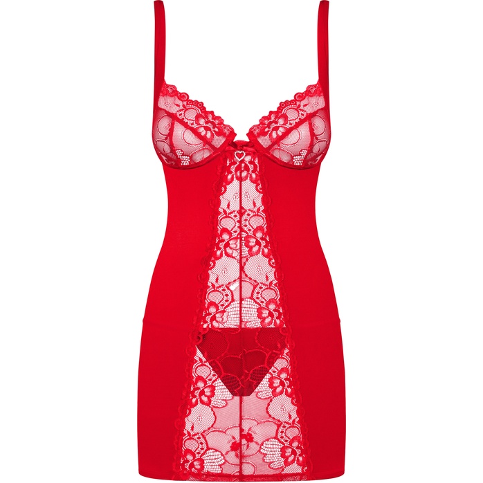 Роскошная облегающая коротенькая сорочка Heartina с кружевными вставками - Sexy. Фотография 5.