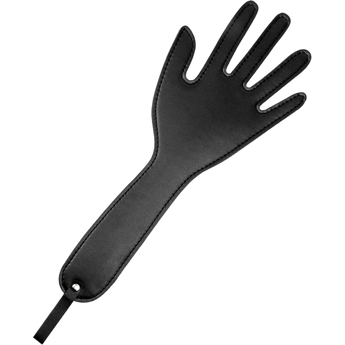 Черная шлепалка с виде ладони с удлиненной ручкой - 36 см - NOTABU