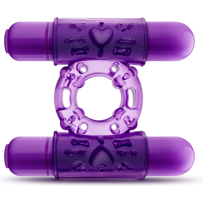 Фиолетовое эрекционное виброкольцо Double Play - Play With Me. Фотография 5.