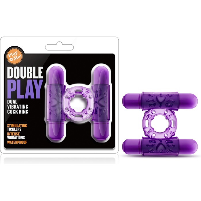 Фиолетовое эрекционное виброкольцо Double Play - Play With Me. Фотография 6.