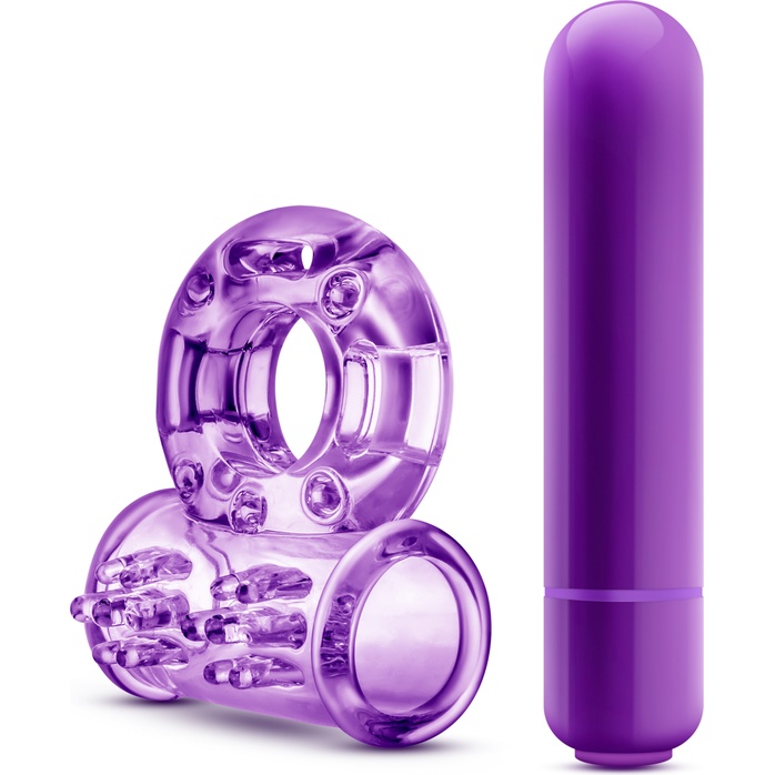 Фиолетовое эрекционное виброкольцо Couples Play Vibrating Cock Ring - Play With Me. Фотография 4.