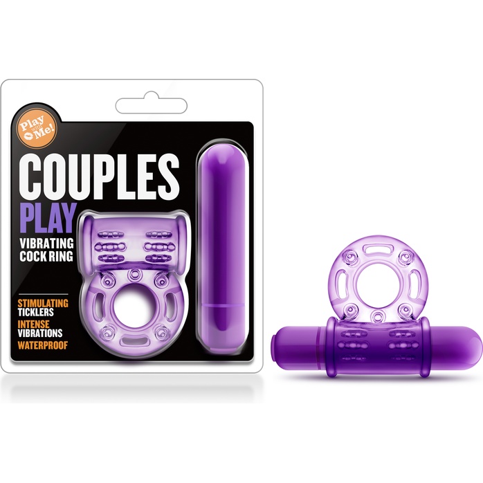 Фиолетовое эрекционное виброкольцо Couples Play Vibrating Cock Ring - Play With Me. Фотография 6.