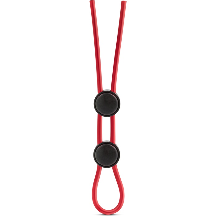 Красное силиконовое лассо на пенис с двумя утяжками Silicone Double Loop Cock Ring - Stay Hard