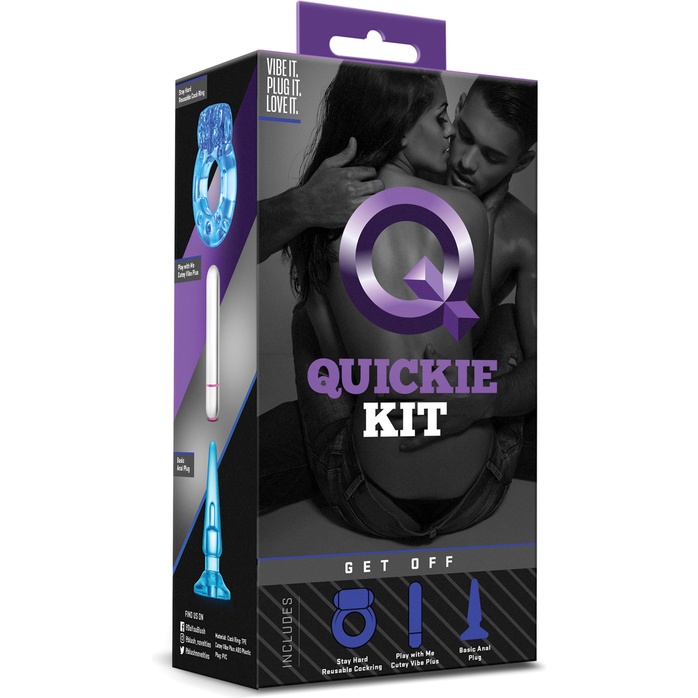 Голубой вибронабор Get Off из 3 предметов - Quickie Kits. Фотография 3.