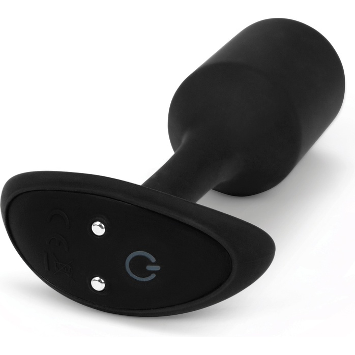 Чёрная пробка для ношения с вибрацией Snug Plug 2 - 11,4 см. Фотография 4.