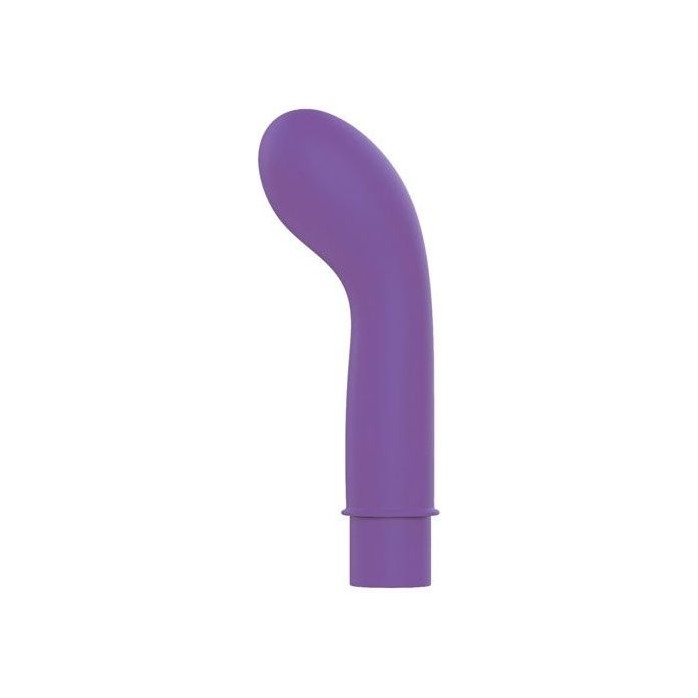 Фиолетовый вибромассажер с изогнутой головкой - 11,3 см - SWEET TOYS