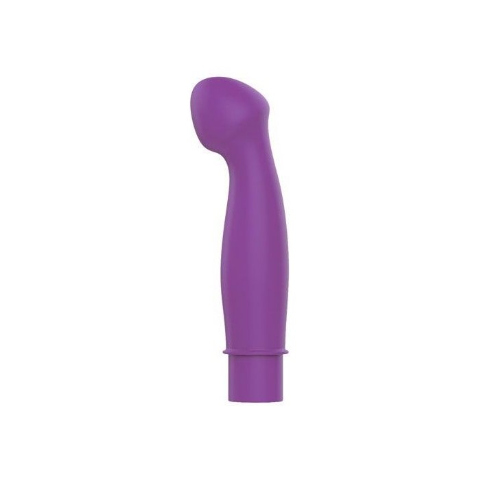 Фиолетовый вибромассажер с изогнутой круглой головкой - 11,5 см - SWEET TOYS