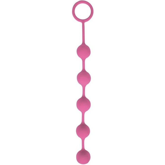 Розовая анальная цепочка с металлическими шариками - 25 см - SWEET TOYS