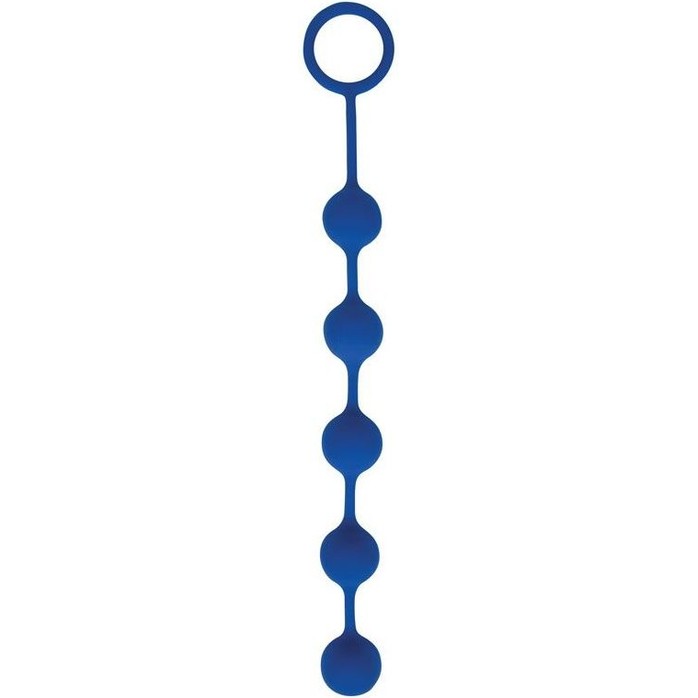 Синяя анальная цепочка с металлическими шариками - 25 см - SWEET TOYS
