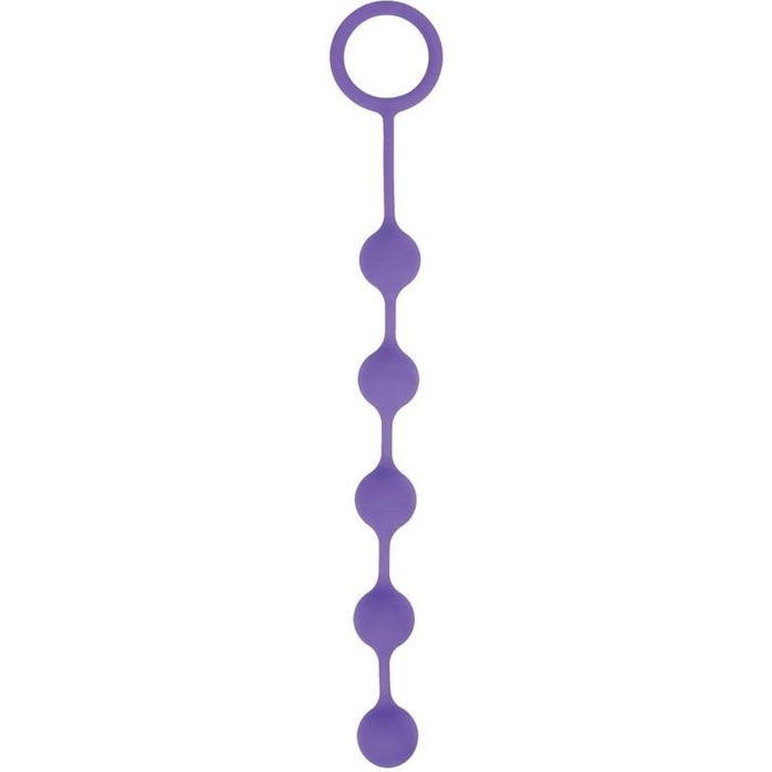 Фиолетовая анальная цепочка с металлическими шариками - 25 см - SWEET TOYS