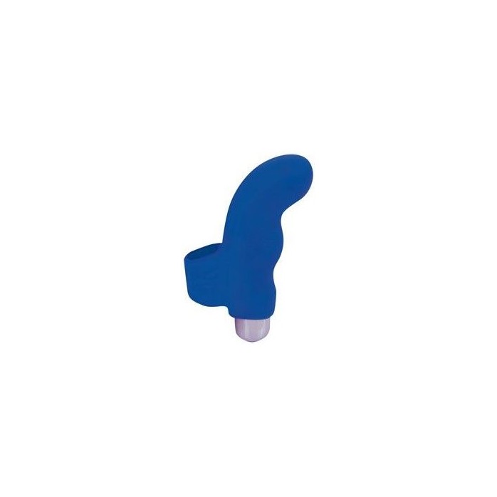 Синяя загнутая вибронасадка на палец - SWEET TOYS
