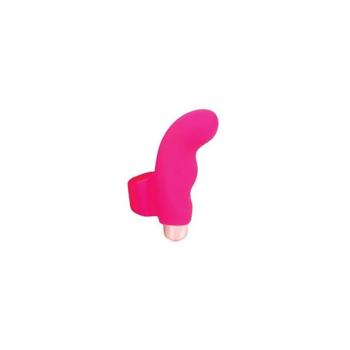 Ярко-розовая загнутая вибронасадка на палец - SWEET TOYS