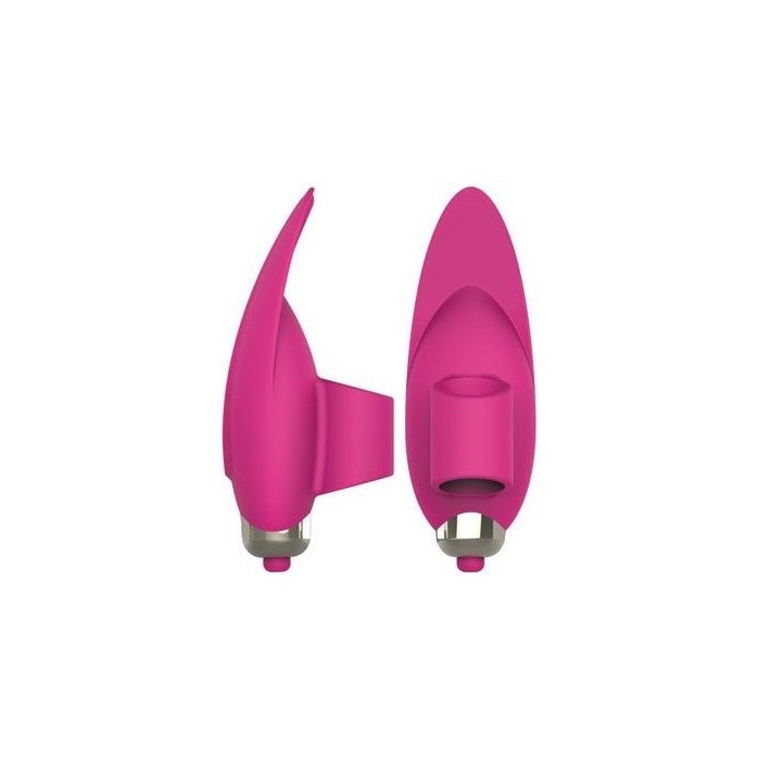 Розовый вибростимулятор с петелькой под палец - 8 см - SWEET TOYS