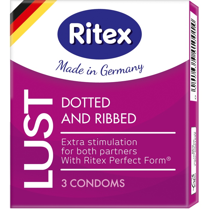 Рифленые презервативы RITEX LUST с пупырышками - 3 шт