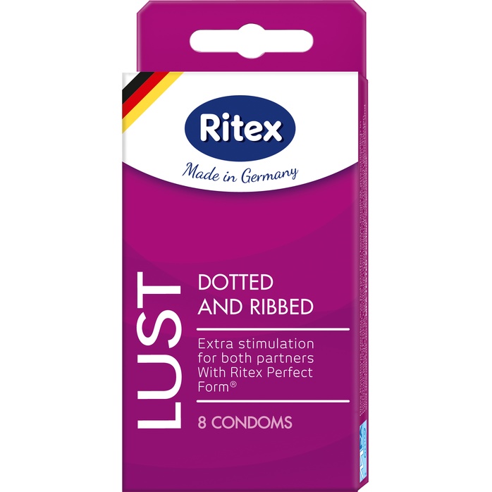 Рифленые презервативы RITEX LUST с пупырышками - 8 шт