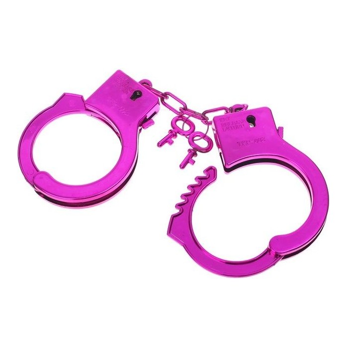 Ярко-розовые пластиковые наручники Блеск