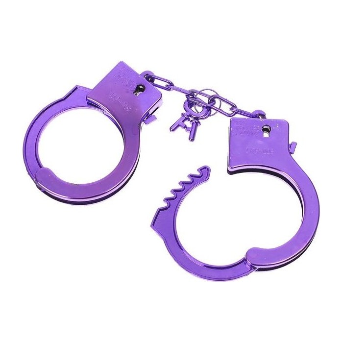 Фиолетовые пластиковые наручники Блеск