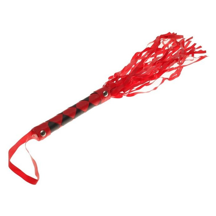 Красно-черная плеть с ромбами на ручке - 42 см