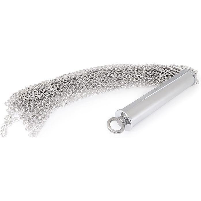 Серебристая металлическая плеть с рукоятью-втулкой - 56 см - NOTABU. Фотография 2.