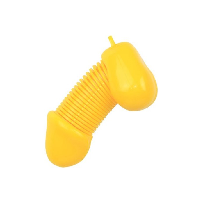 Желтый брелок для ключей в форме пениса. Фотография 2.