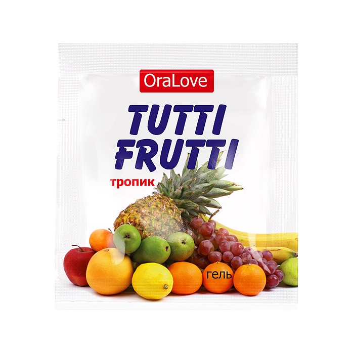 Саше гель-смазки Tutti-frutti со вкусом тропических фруктов - 4 гр - Одноразовая упаковка