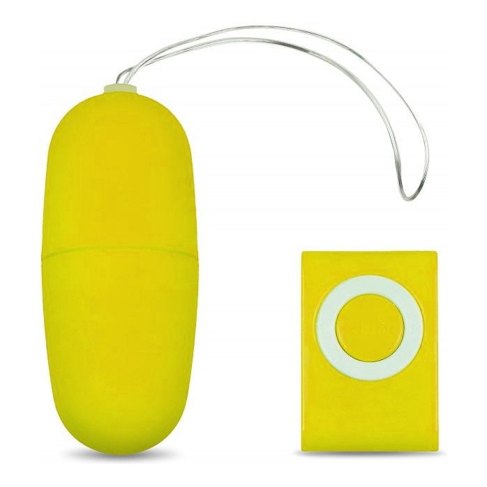 Желтое виброяйцо с пультом управления - 7 см - Классика секса. Фотография 2.