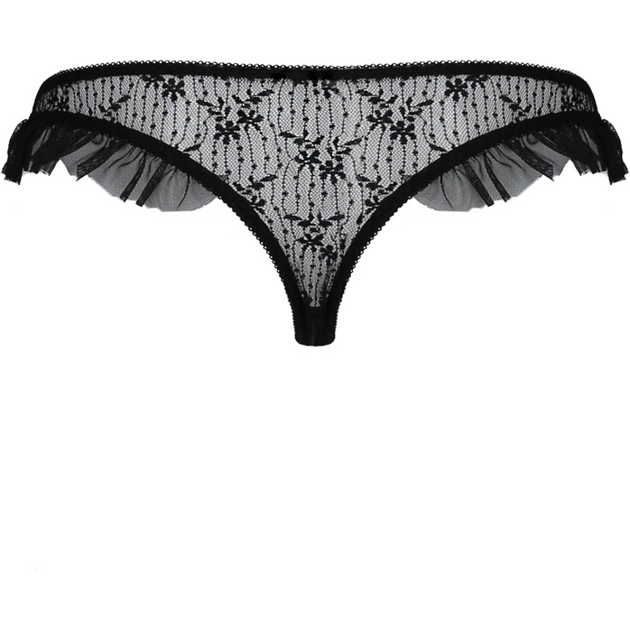 Нежные полупрозрачные трусики Donia с оборочкой и вышивкой. Фотография 4.