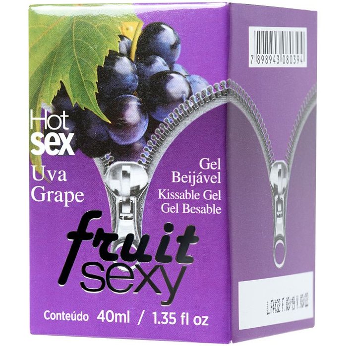 Массажное масло FRUIT SEXY Grape с ароматом винограда и разогревающим эффектом - 40 мл. Фотография 2.