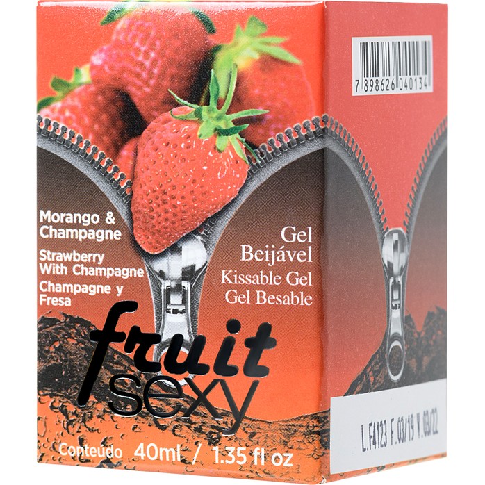 Массажное масло FRUIT SEXY Strawberry Champagne с ароматом клубники и шампанского - 40 мл. Фотография 4.