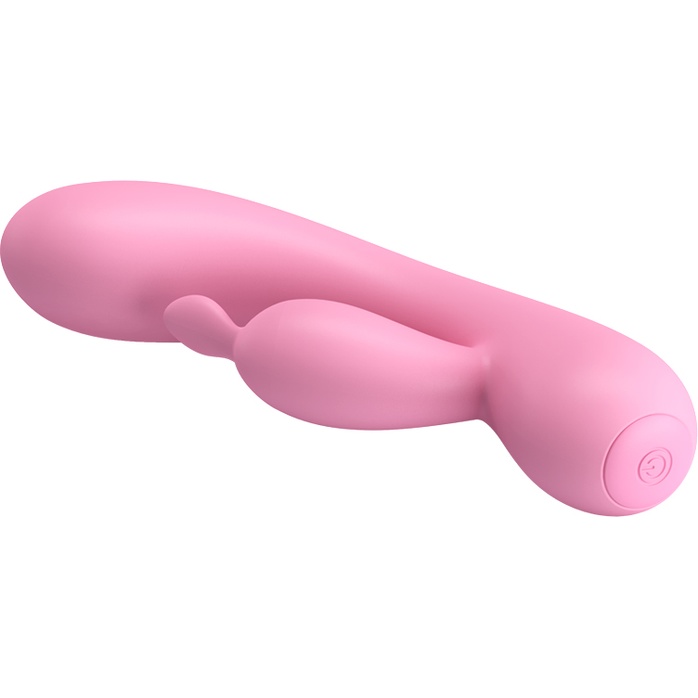 Нежно-розовый вибратор Hugo с клиторальным отростком - 16,5 см - Pretty Love. Фотография 3.