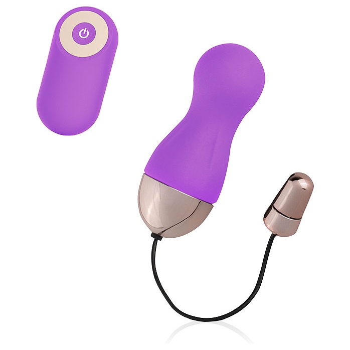 Фиолетовое виброяйцо с 10 режимами вибрации и пультом ДУ