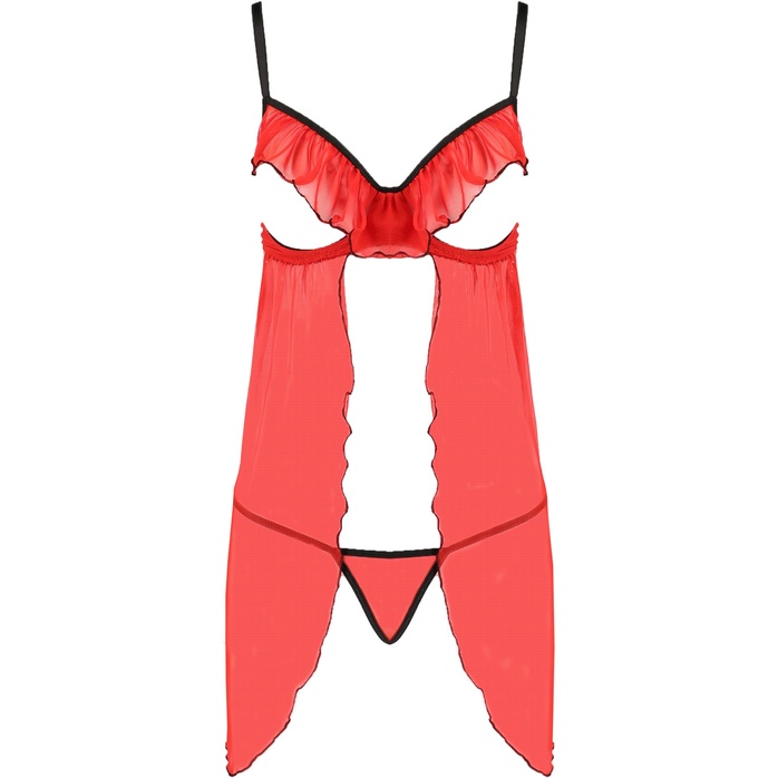 Пикантная полупрозрачная сорочка Cherry с открытым лифом. Фотография 3.