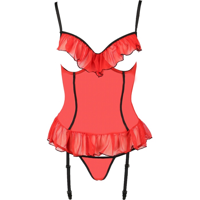 Пикантный полупрозрачный корсаж Cherry с открытым лифом. Фотография 3.