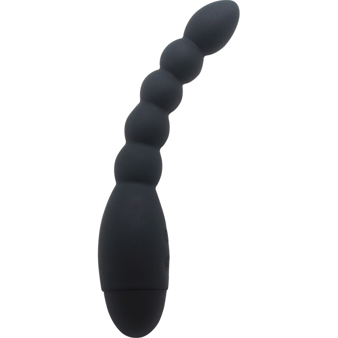 Черный анальный вибростимулятор-елочка Lovers Beads - 19 см